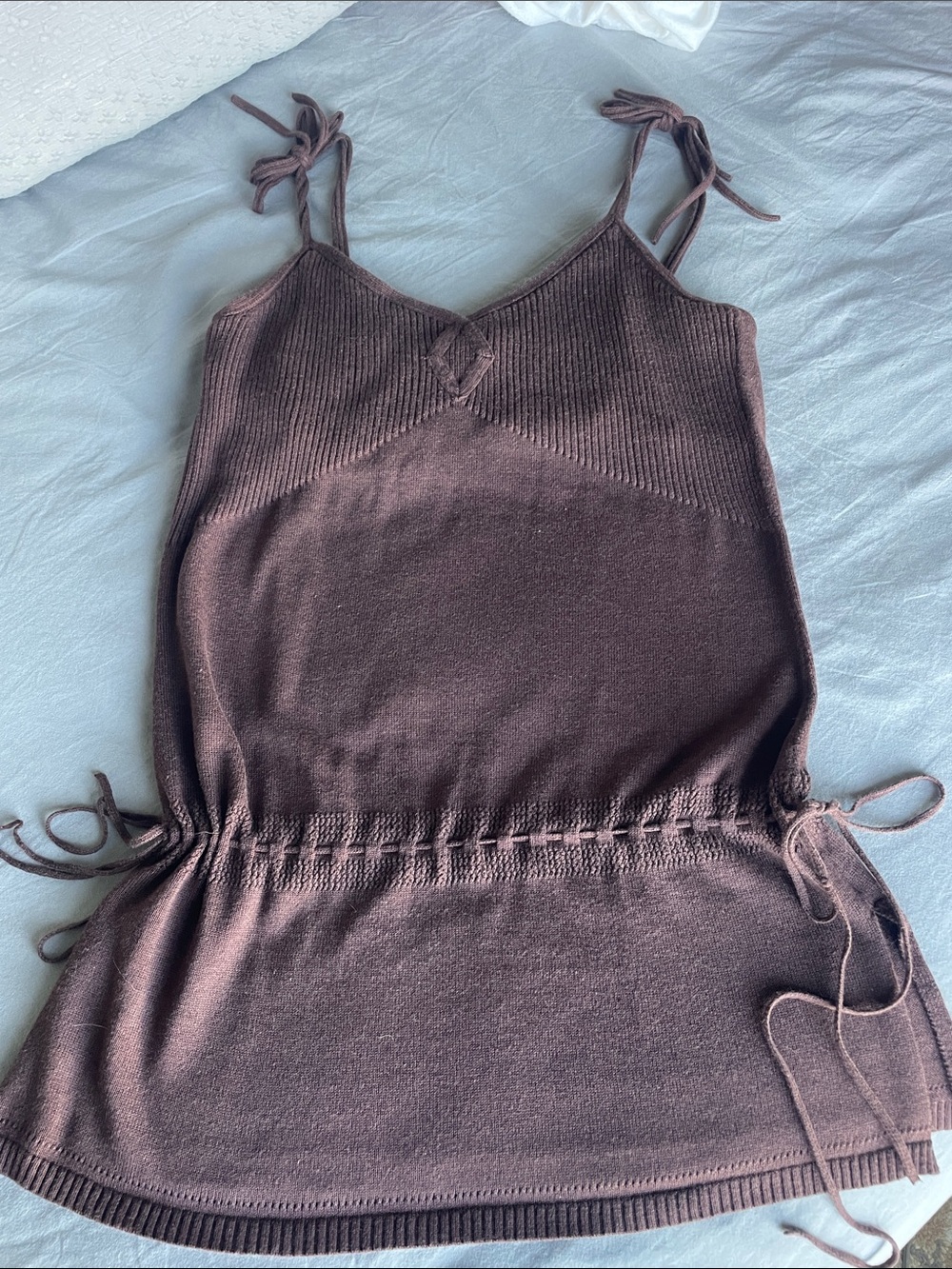 GAP Brown Knit Tie-Shoulder Cami Top